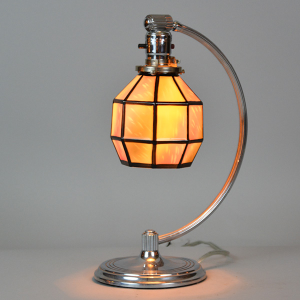 chase base circa 1930 with an art glass shade