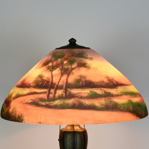 Jefferson Reverse Painted Vintage Lamp | Vintage glass Lighting
